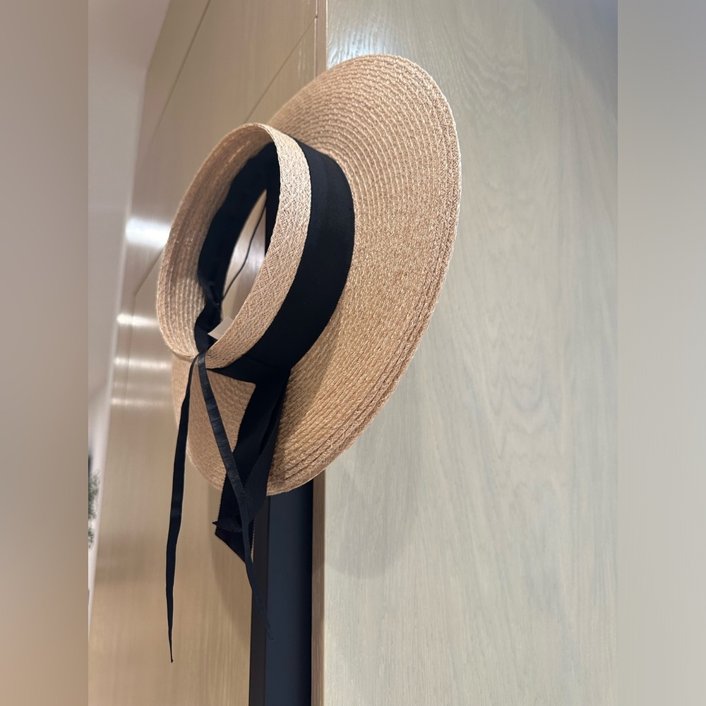Eugenia Kim hat new no tags: Lettie grosgrain trimmed hemp blend visor - Picture 3 of 14